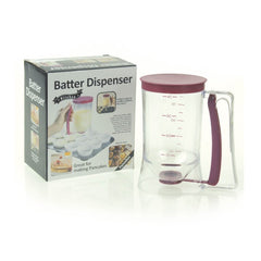 Dispenser de aluat pentru prajituri Kaveny, Batter Dispenser, din plastic, maner cu arc, 900 ml, usor de manipulat si utilizat, Mov