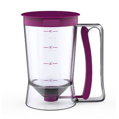 Dispenser de aluat pentru prajituri Kaveny, Batter Dispenser, din plastic, maner cu arc, 900 ml, usor de manipulat si utilizat, Mov