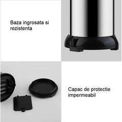 Dispenser pentru Sapun Lichid/Dezinfectant, Kadeny, cu Senzor Infrarosu de Miscare, din Otel Inoxidabil, 250 ml, 19 x 11 cm, Gri