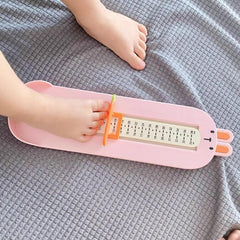 Dispozitiv de Masurat Talpa Piciorului pentru Bebelusi, Kaveny, 6-24, Model Iepuras, Roz