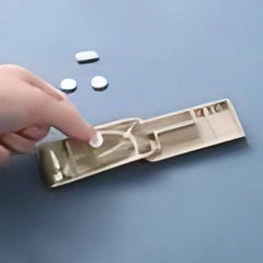 Dispozitiv taiere si depozitare medicamente, Kaveny, Bej, Plastic, 8 x 4 x 1.8 cm