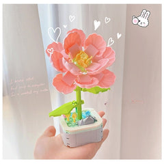 Set de Constructie Trandafir in Ghiveci, Kaveny, 4 Ani, Ornament Creativ, 16x6.2 cm, Roz