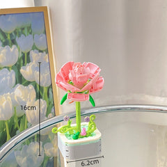 Set de Constructie Trandafir in Ghiveci, Kaveny, 4 Ani, Ornament Creativ, 16x6.2 cm, Roz