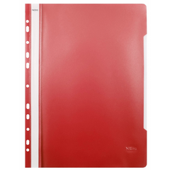 Dosar cu sina Noki 482011-080, plastic, rosu, multiperforatii pentru arhivare, colturi rotunjite, set 25 buc