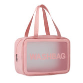 Geanta Cosmetice de Voiaj, Kadeny, Impermeabila, Translucida Mata, 26 x 15 x 10 cm, Roz