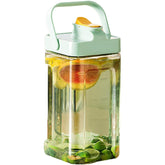 Dozator portabil pentru bauturi Kaveny, 3.5 litri, capac etans, duza deschidere/inchidere, recipent din plastic, gradat, filtru, maner, pentru diverse bauturi, 29.7 x 14.1 x 14.4 cm, verde