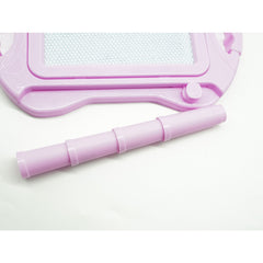 Tabla Magnetica pentru desen Kaveny, Pix, forma dreptunghi, dimensiuni 23x17 cm, Dezvolta Creativitatea, cu picioare suport, Roz Pal