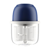 Tocator Electric pentru Bucatarie, Kadeny, Model Presa Electrica pentru Legume Fructe Carne Umpluturi Sosuri, Otel Inoxidabil, 14 x 10.5 x 10.5 cm, 350 ml, Albastru Inchis