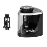 Ascutitoare Electrica Semi-Automata, Kaveny, din Plastic, Baterii 2 x AA (neincluse), 6.5 x 6.5 x 7.5 cm, Negru