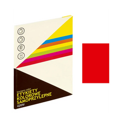 Etichete autocolante Grand 150-1062, 1/A4, 210x297mm, permanente, colturi drepte, rosu fluorescent, top 25 coli