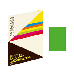 Etichete autocolante Grand 150-1064, 1/A4, 210x297mm, permanente, colturi drepte, verde fluorescent, top 25 coli