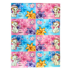 Etichete scolare CNX 8/coala, model pisica, 10 coli/set