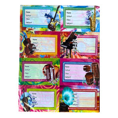 Etichete scolare CNX 8/coala, model instrumente muzicale, 10 coli/set