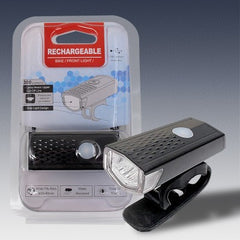 Far cu LED proiector pentru bicicleta\trotineta, Kaveny, reincarcabil, cablu USB inclus, 3 moduri de lumina, IPX4, Negru, 6.5x2.9x2.3 cm