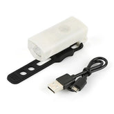 Far cu LED proiector pentru bicicleta\trotineta, Kaveny, reincarcabil, cablu USB inclus, 3 moduri de lumina, IPX4, Alb, 6.5x2.9x2.3 cm