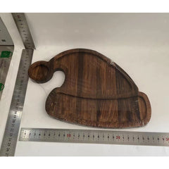 Farfurie cu Tematica de Craciun, Kadeny, din Lemn, Margini Rotunjite, Model Caciula de Mos, Maro