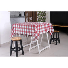 Fata de masa in carouri Kadeny, Material Textil, 150x220 cm, Rosu
