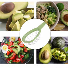 Feliator de Avocado, Kadeny, pentru Taierea in Cubulete, Multifunctional, pentru Bucatarie, Otel Inoxidabil, ABS, 16x8x5 cm, Verde