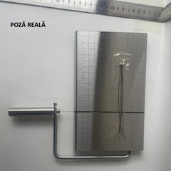 Feliator de Branza, Kadeny, din Otel Inoxidabil, 5 Fire de Rezerva, Maner Ergonomic, Scara de Masurare, 24x21cm, Argintiu