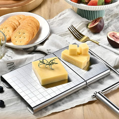 Feliator de Branza, Kadeny, din Otel Inoxidabil, 5 Fire de Rezerva, Maner Ergonomic, Scara de Masurare, 24x21cm, Argintiu