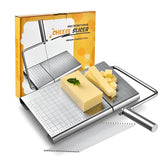 Feliator de Branza, Kadeny, din Otel Inoxidabil, 5 Fire de Rezerva, Maner Ergonomic, Scara de Masurare, 24x21cm, Argintiu