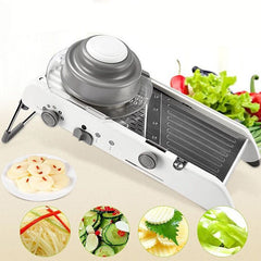 Feliator Manual Multifunctional, Kadeny, Usor de Folosit, pentru Legume, Fructe, Razatoare, Otel Inoxidabil, Accesoriu Bucatarie, 39 x 11.5 x 12.5 cm Alb