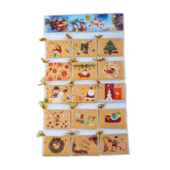 Felicitari CNX 8333, mini Kraft motive Craciun, 6.7x9.4cm, set 120 buc