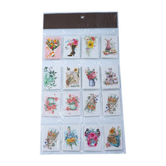 Felicitari CNX 8423, mini model floare, 6.7x9.4cm, set 128 buc