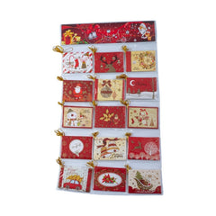 Felicitari CNX BB-229, mini rosu motive Craciun, 6.7x9.4cm, set 120 buc