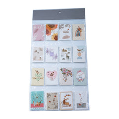 Felicitari CNX BB-8490, mini model inima,pasare, cerb, 6.7x9.4cm, set 128 buc