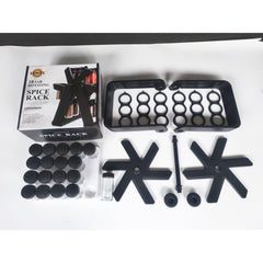 Suport Pentru Condimente Rotativ, Kadeny, Multifunctional, Pivotant 360°, Portabil, Usor de Montat, 34x23 cm, ABS/Sticla, Negru