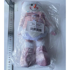 Figurina Decorativa, Pentru Craciun, Kadeny, Om de Zapada, Picioare Telescopice, Inaltime Reglabila 44-54cm, Caciula cu Paiete, Roz