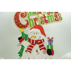 Figurina decorata de Craciun, Om de zapada, Alb, din Lemn, 18 cm x 24.5 cm, Interior, Kadeny