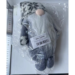 Figurina Decorativa, Pentru Craciun, Kadeny, Spiridus, Omul Padurii cu Barba Lunga, Inaltime 47 cm, Gri