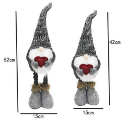 Figurina Decorativa, Pentru Craciun, Kadeny, Spiridus, Omul Padurii Indragostit, Picioare Telescopice, Inaltime reglabila 42 - 52 cm, Gri