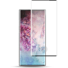 Folie Sticla Securizata Curbata Kadeny pentru Samsung Galaxy Note 10 Plus, 9H, Transparenta HD, Lipici pe toata suprafata, Contur Negru