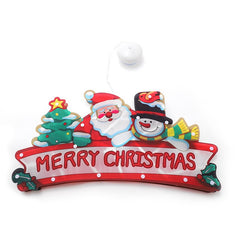 Decoratiune de Craciun pentru fereastra Kadeny, Merry Christmas, cu LED-uri, 24 cm, alb cald
