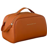 Geanta cosmetice pentru femei Kadeny, material poliuretan, 25 x 14.5 x 14.5 cm, Impermeabila, Maro