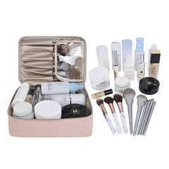 Geanta de Calatorie, Kadeny, pentru Cosmetice si Articole de Toaleta, Material Impermeabil, 2 in 1, Portfard Interior Detasabil, 23 x 16 x 8 cm, Roz