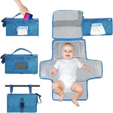Geanta Multifunctionala, Kaveny, Tip Aleza de Schimbat Scutece, Impermeabila, din Panza Oxford, cu Buzunare, Usor de Agatat, 30 x 20 cm, Albastru