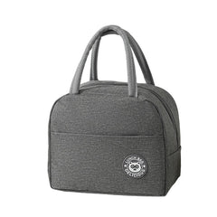 Geanta Termica pentru Pranz, Kaveny, Multifunctionala, Compartimentata, Impermeabila, cu Manere, Buzunar Exterior, 22x14x19 cm, Gri