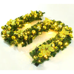 Ghirlanda decorativa Craciun, Kadeny, 2,70 m, Globuri si funde aurii