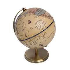 Glob pamantesc Cnx, 14.2cm, PVC dur, crem, suport auriu