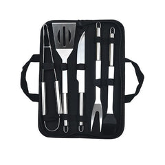 Set 5 Ustensile pentru Gratar, Kadeny, din Otel Inoxidabil, Geanta Oxford, Argintiu