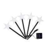 Set 5 Lampi solare LED de exterior Model Stea, pentru gradina, Kaveny, 35.5 cm, Alb Cald