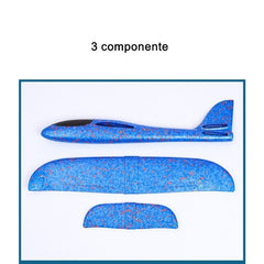 Avion planor din polistiren in punga , lungime 47 cm , Albastru , Kaveny