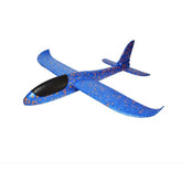 Avion planor din polistiren in punga , lungime 47 cm , Albastru , Kaveny