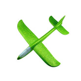 Avion planor din polistiren in punga , lungime 47 cm , cu lumina pe varf, Verde , Kaveny