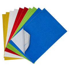 Hartie autocolanta A4 - cu sclipici, 150g/mp, 5 culori, set 10 coli, Colorarte