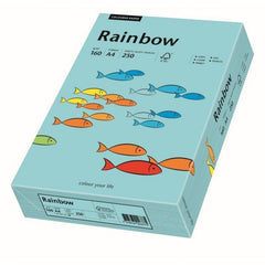 Carton colorat A4 Rainbow 88042725, 160g/mp, albastru medium, top 250 coli